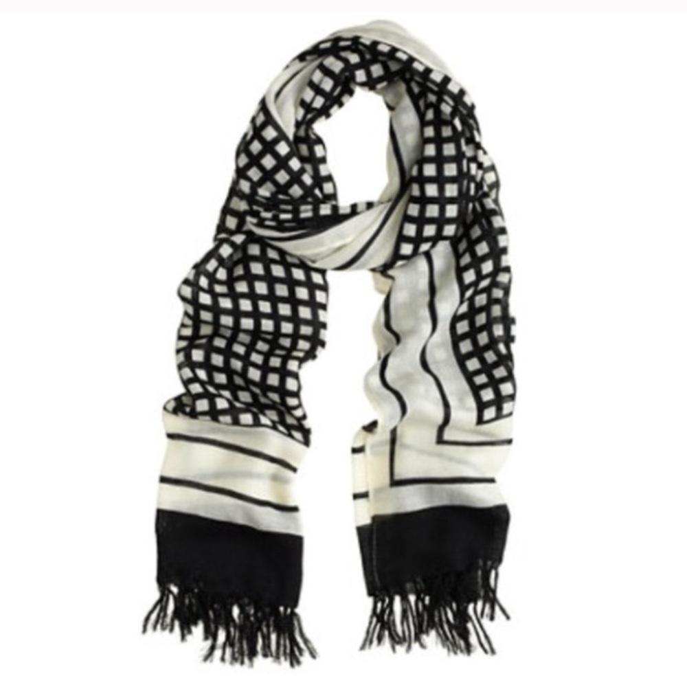 J.Crew Wool Grid Scarf